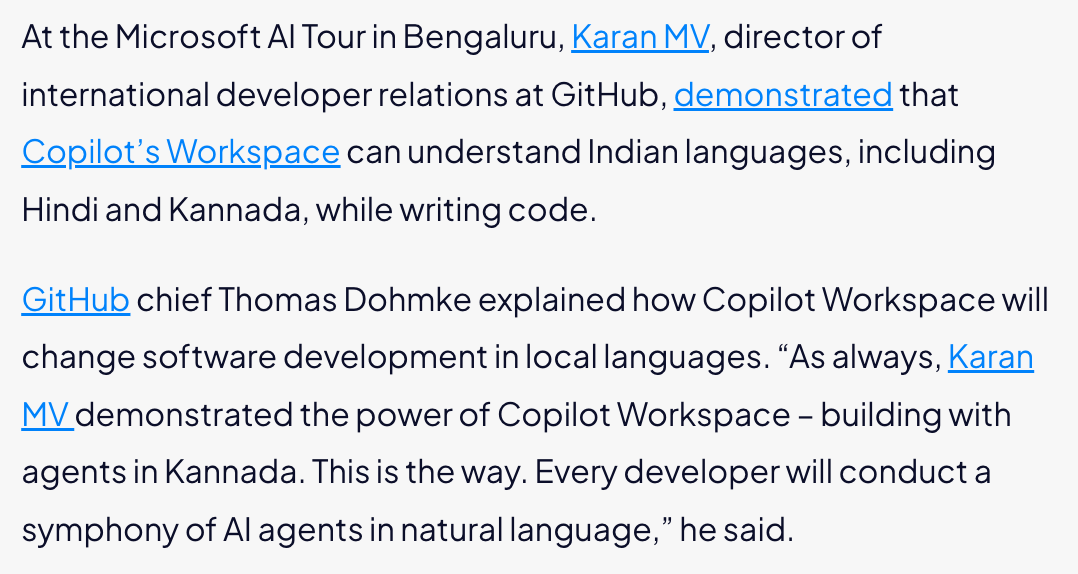 Analytics India Magazine - You Can Now Build AI Agents in Kannada, Says GitHub Chief Thomas Dohmke